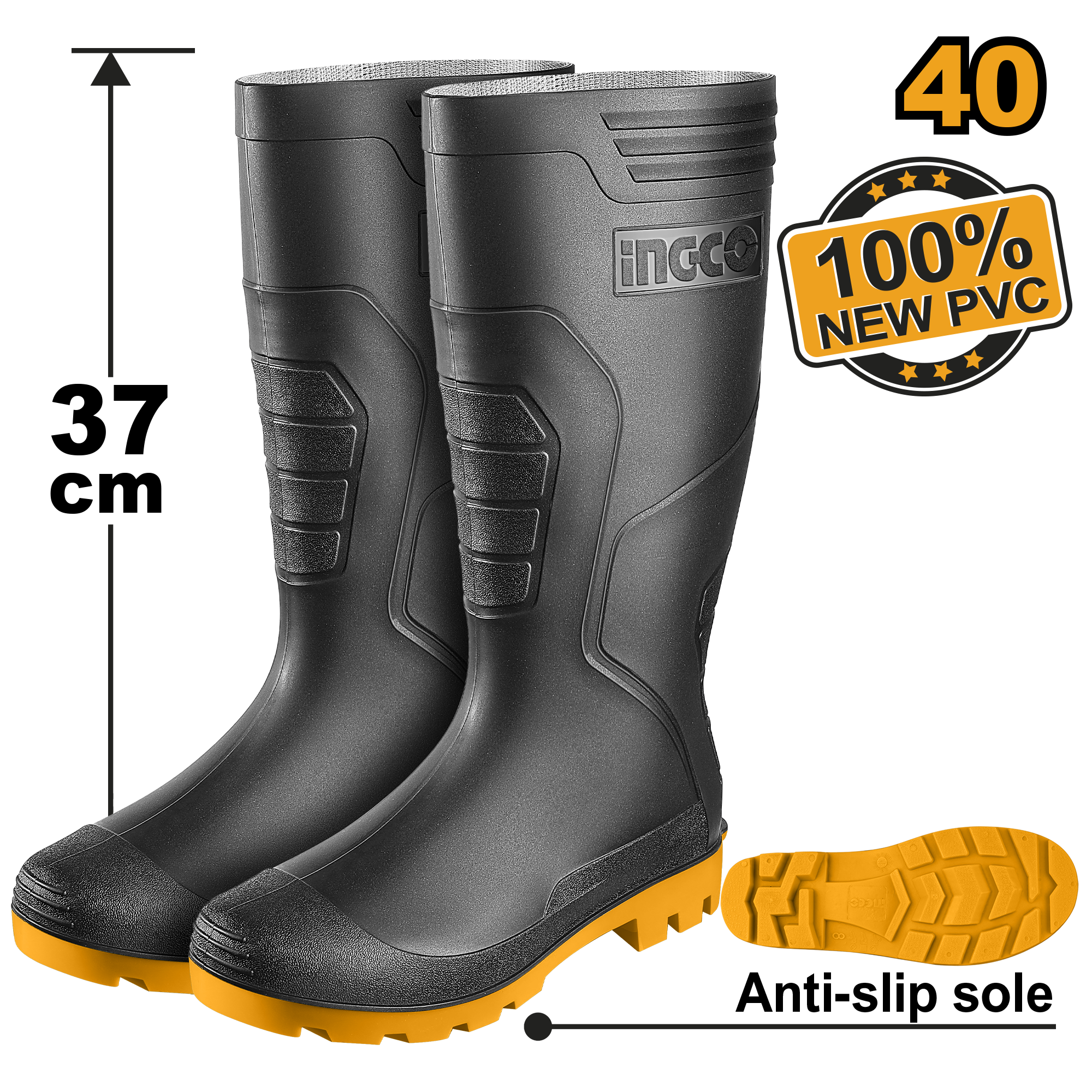 BOTTES PVC NOIRES TAILLE40 - SSH092LYB.40 / ACCESSOIRES