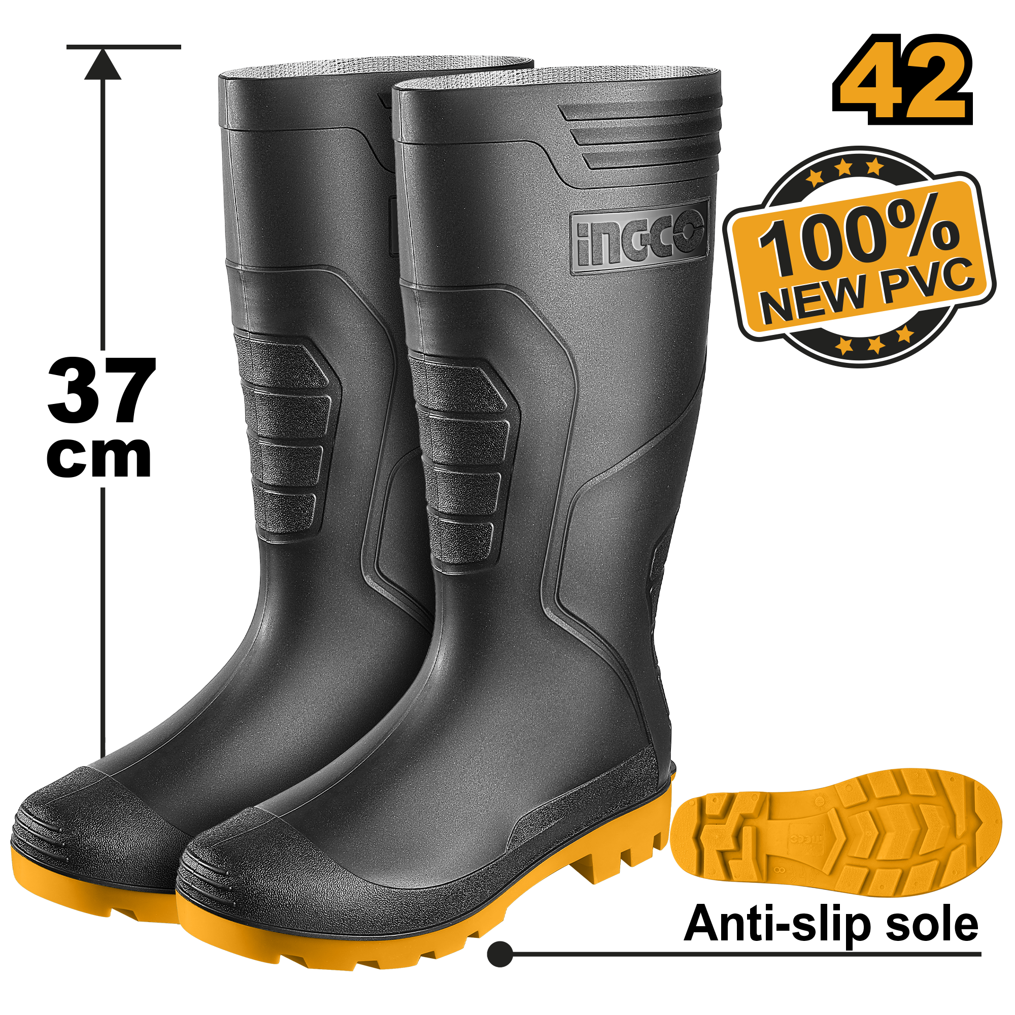 BOTTES PVC NOIRES TAILLE42 - SSH092LYB.42 / ACCESSOIRES